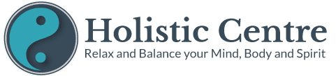 Holistic Centre Ireland Logo navy text and eclipse icon yin yang